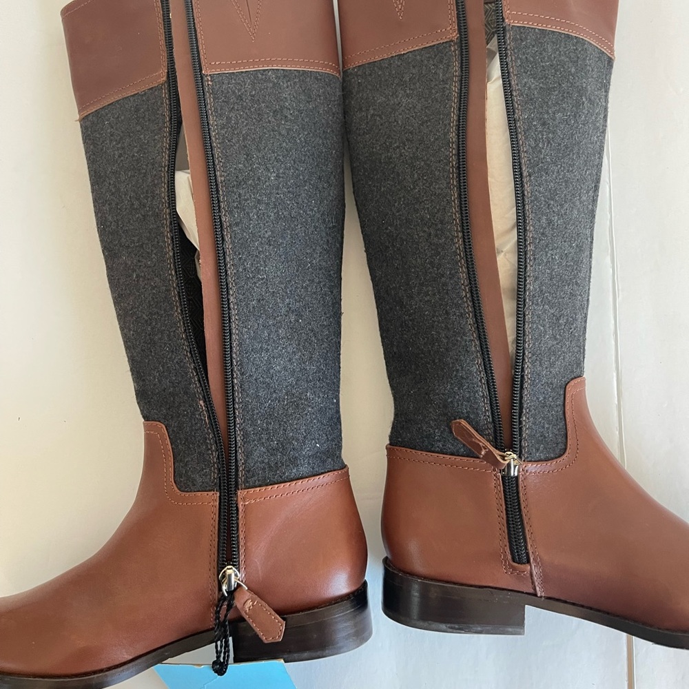 Antonio Melani Conellie Riding Boots Brown size 6 wool flannel and leather - Picture 6 of 14